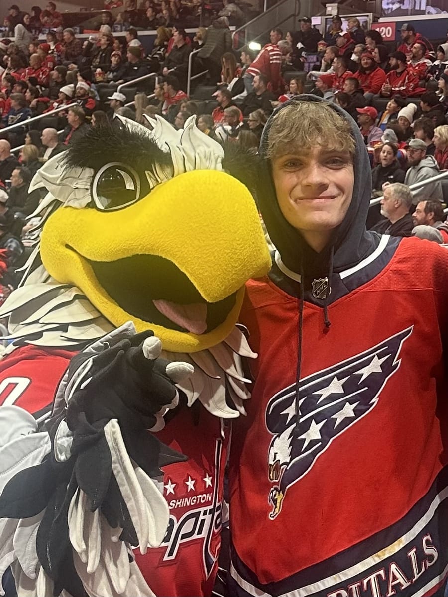 Ben at a Washington Capitals game